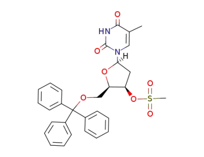 1-(2-deoxy-3-O-methanesulfonyl-5-O-trityl-β-D-threo-pentofuranosyl)thymine